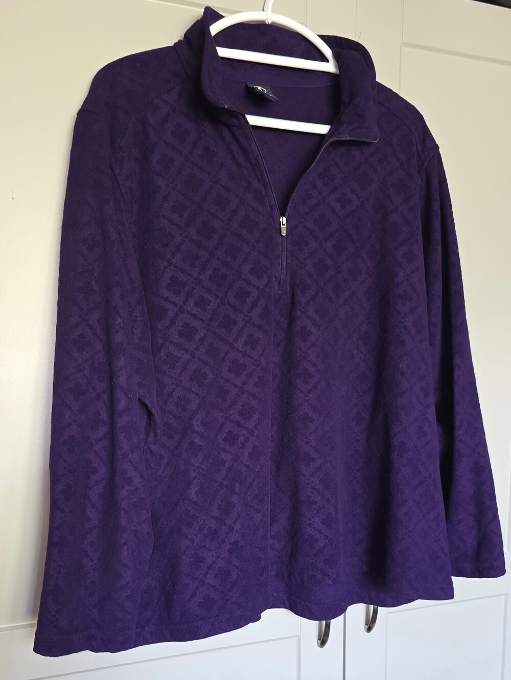 Lands' End Women's Quarter Zip Fleece 2x/ Purple